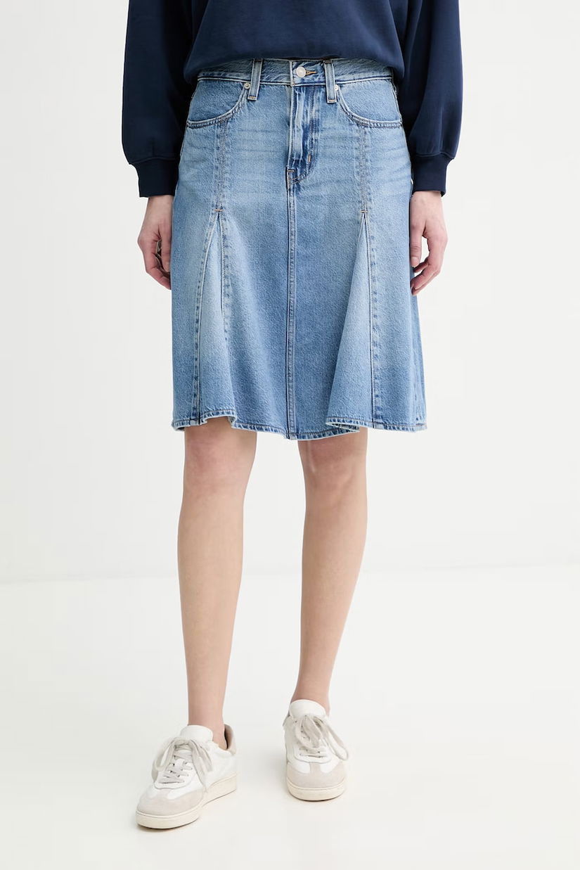Levi's fustă jeans GODET KNEE LENGTH