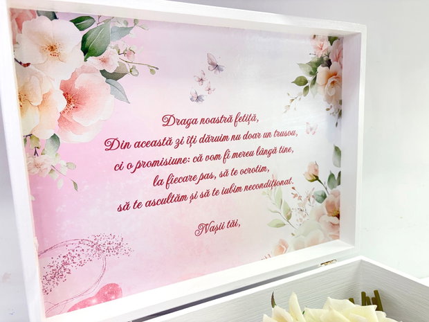 Cutie trusou botez - Pink roses