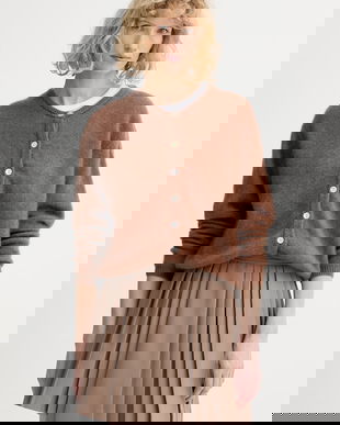 American Vintage cardigan din amestec de lână GILET ML COL ROND