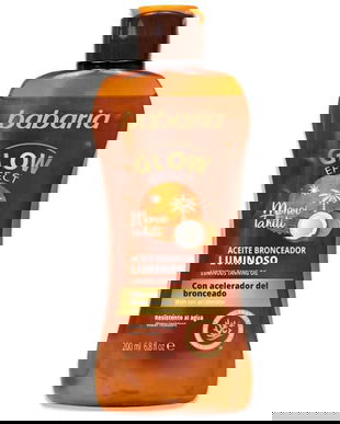 Ulei Accelerator pentru Bronzare Tip Gel, cu Efect de Stralucire - Babaria Glow Effect Luminous Tanning Oil Monoi Tahiti, 200 ml