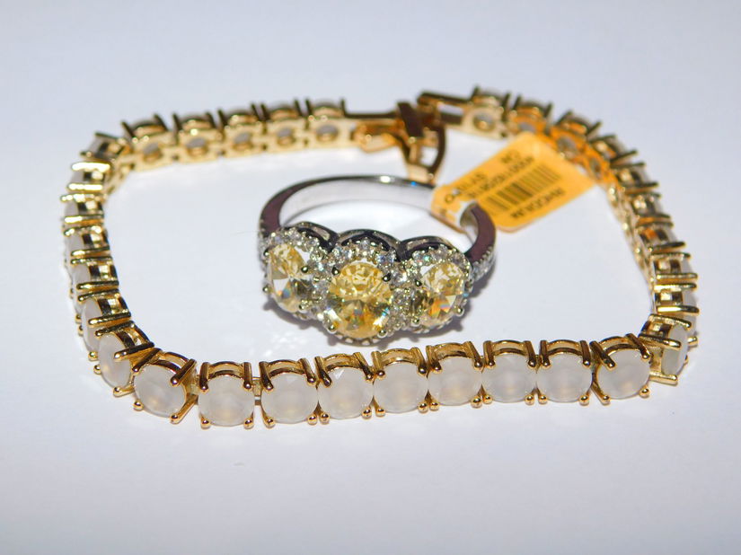 Inel nou,   citrin ,etichete atasate,  bratara noua piatra lunii, 2 produse elegante