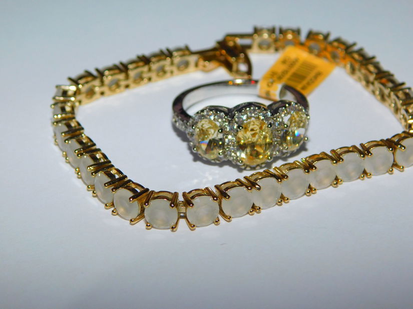 Inel nou,   citrin ,etichete atasate,  bratara noua piatra lunii, 2 produse elegante