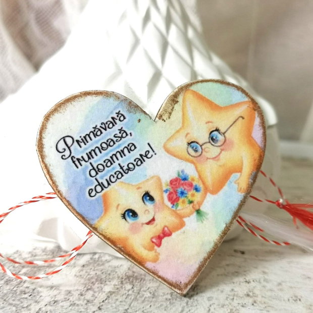 Martisor perosnalizat pentru invatatoare, educadoare - tema stelute