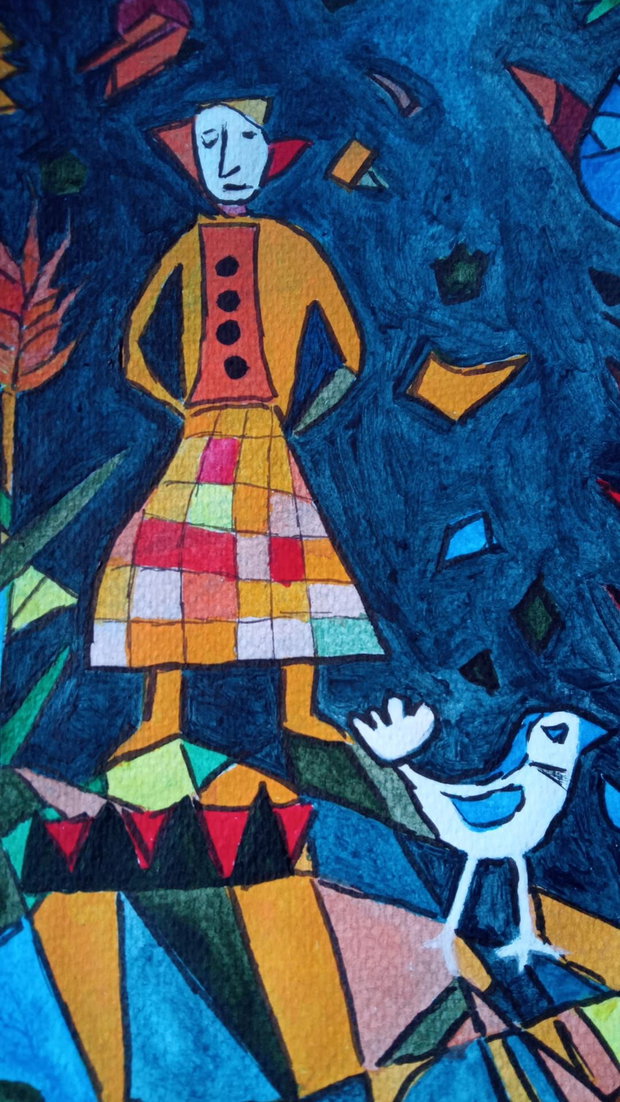 Pictura manuala acrilic cu marker "Good Farm Life"