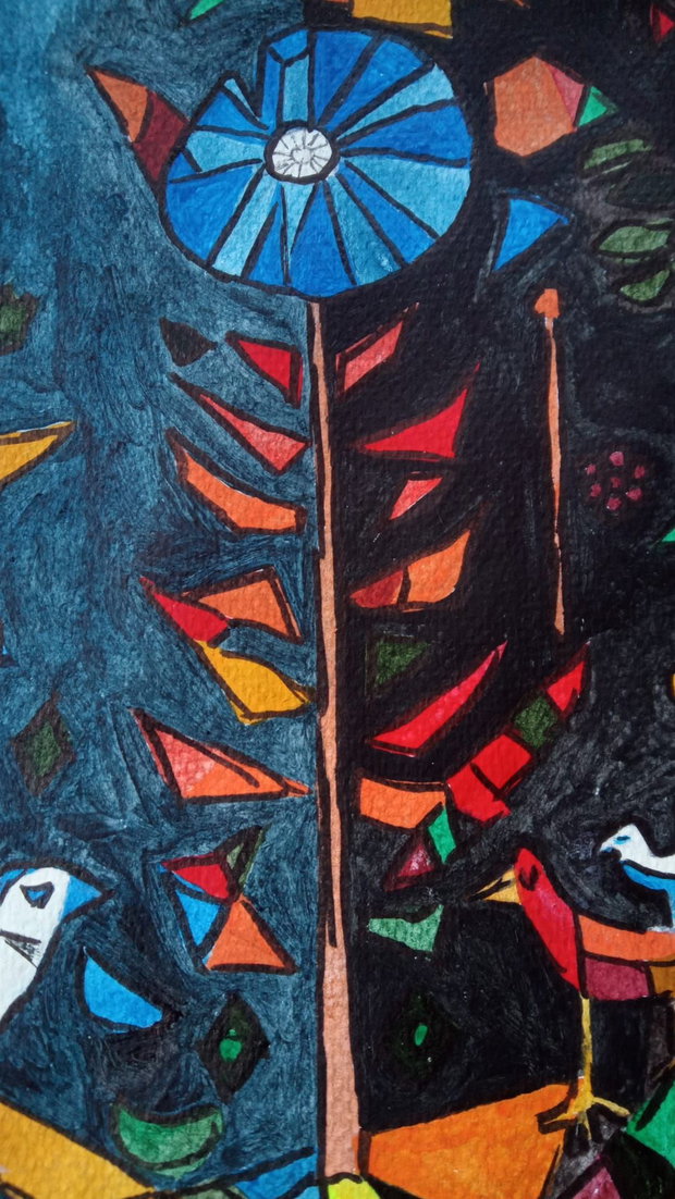 Pictura manuala acrilic cu marker "Good Farm Life"