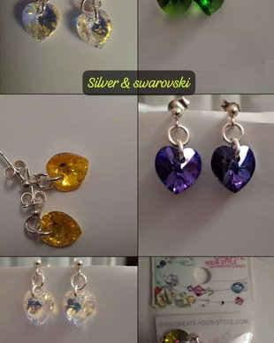 Cercei argint cu piatra swarovski