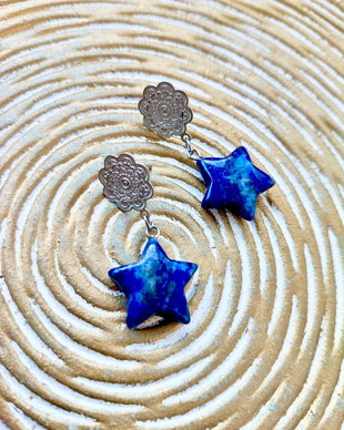 Cercei stelute lapis lazuli