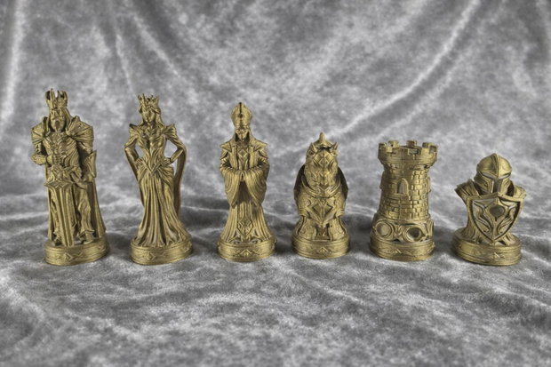 Set Piese Șah Premium 3D - Finisaj Metalic, Standard FIDE, Unicat