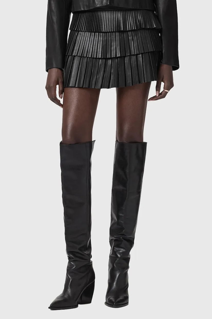 AllSaints fustă de piele