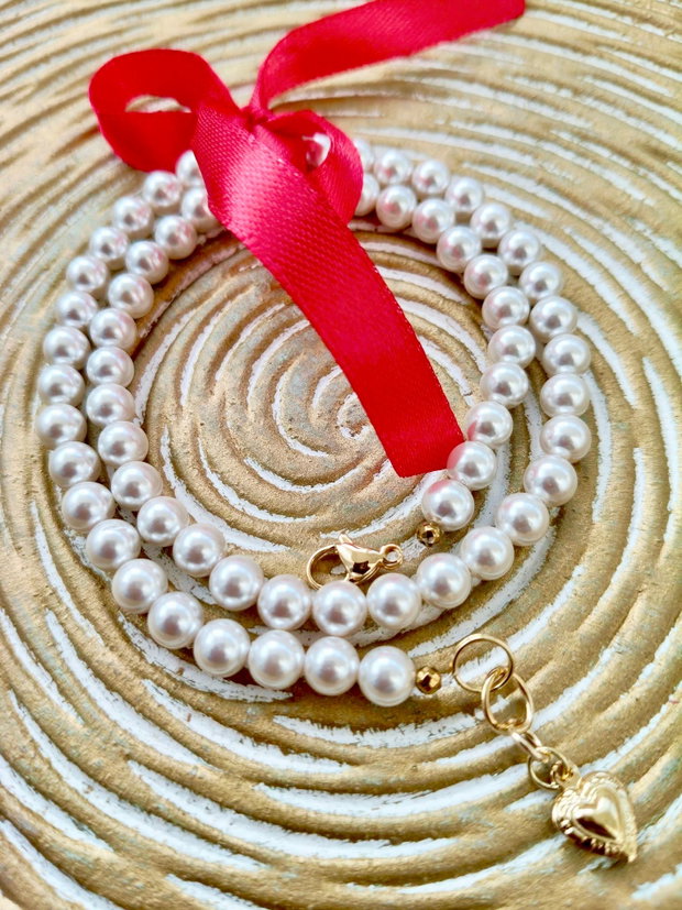 Colier MARTISOR perle de Mallorca albe