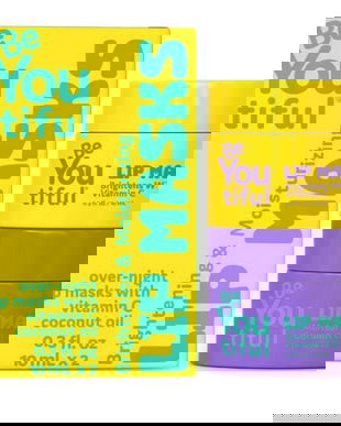 Set 2 Masti de Noapte, Iluminatoare si Hidratante, cu Vitamina C si Ulei de Cocos, pentru Adolescenti si Tineri - BeYoutiful Lip Mask, 1 pachet