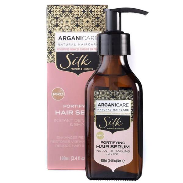 Ser Fortifiant pentru Descurcare Instanta si Stralucire, cu Proteina de Matase - Arganicare Silk Fortifying Hair Serum Instant Detangling&amp;Shine, 100 ml