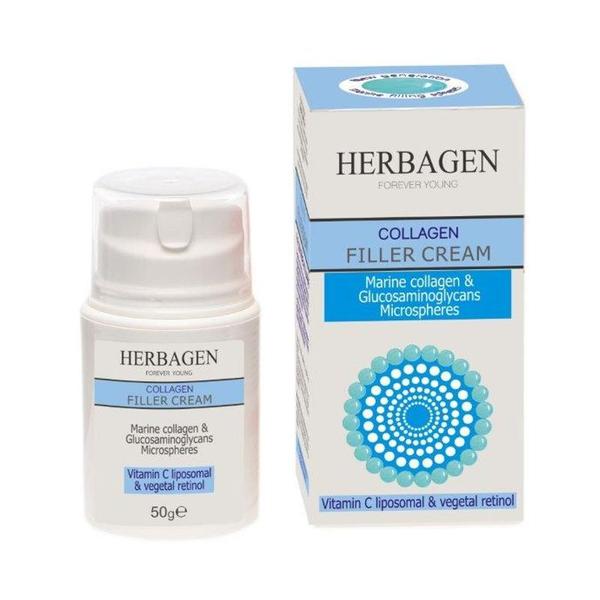 Crema Collagen Filler - Herbagen Filler Cream Marine Collagen &amp; Glucosaminoglycans Microspheres, 50 g