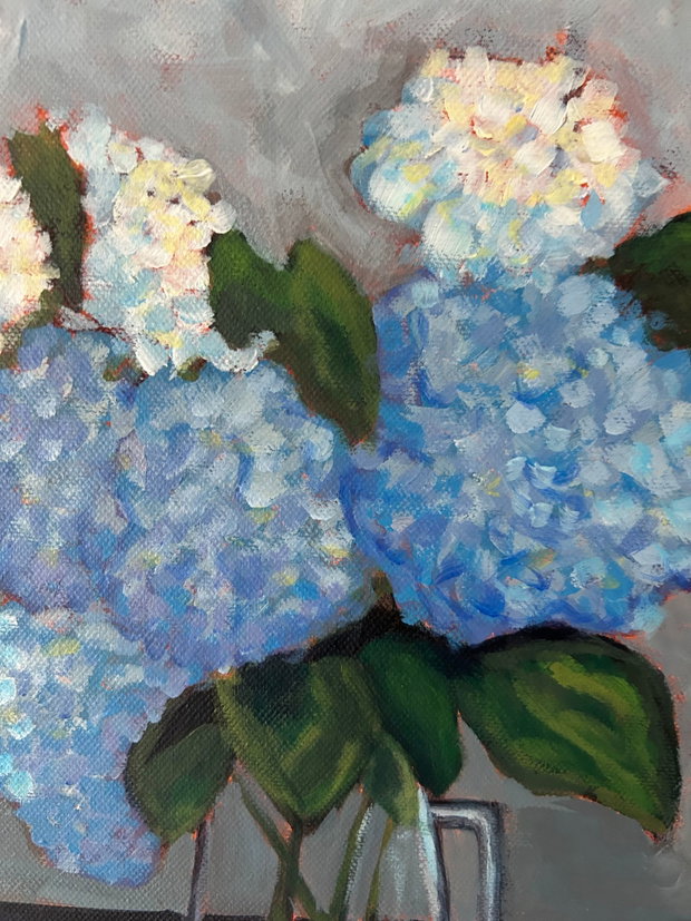 Blue Hortensia - Tablou in acrilic pe panza