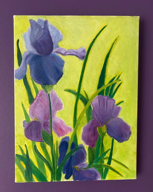 Violet Iris - Tablou in ulei cu irisi