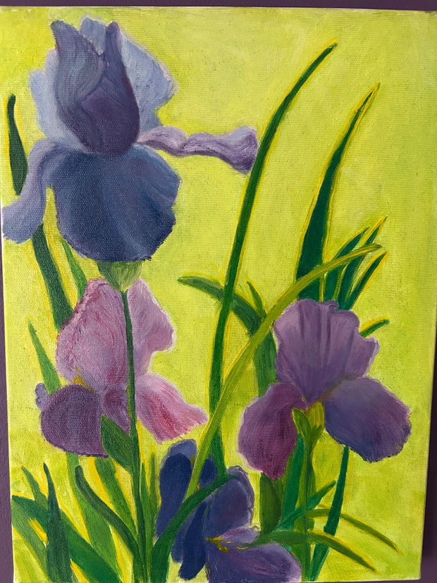 Violet Iris - Tablou in ulei cu irisi