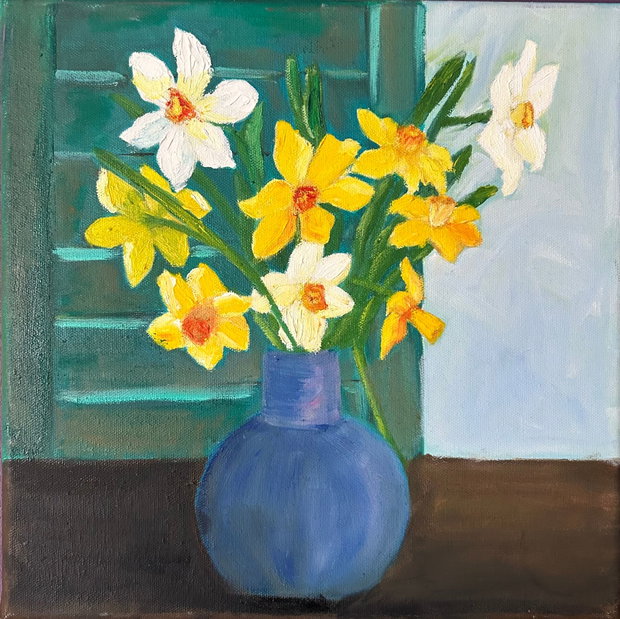 Daffodils - Tablou in ulei pe panza cu narcise