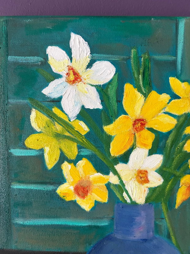 Daffodils - Tablou in ulei pe panza cu narcise