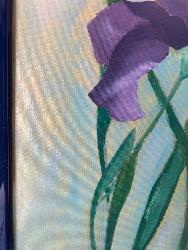 Mysterious Iris - Tablou in ulei cu irisi mov
