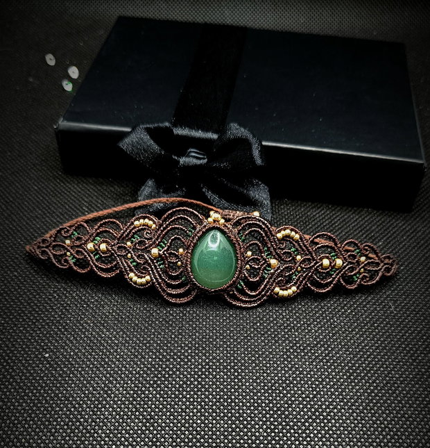 Brățară Micromacrame Cu Aventurin Verde