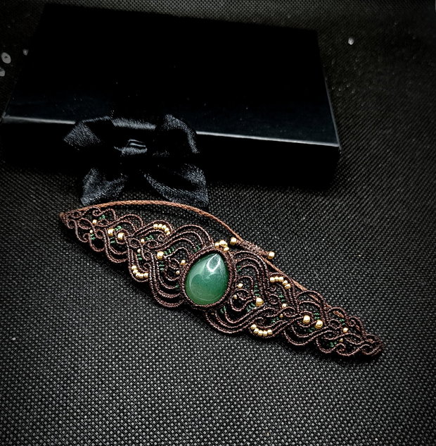 Brățară Micromacrame Cu Aventurin Verde