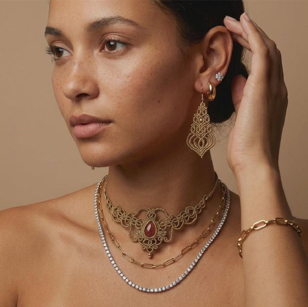 Set bijuterii regal victorian micromacrame Glitter