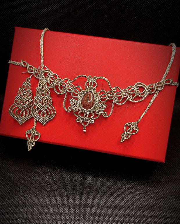 Set bijuterii regal victorian micromacrame Glitter