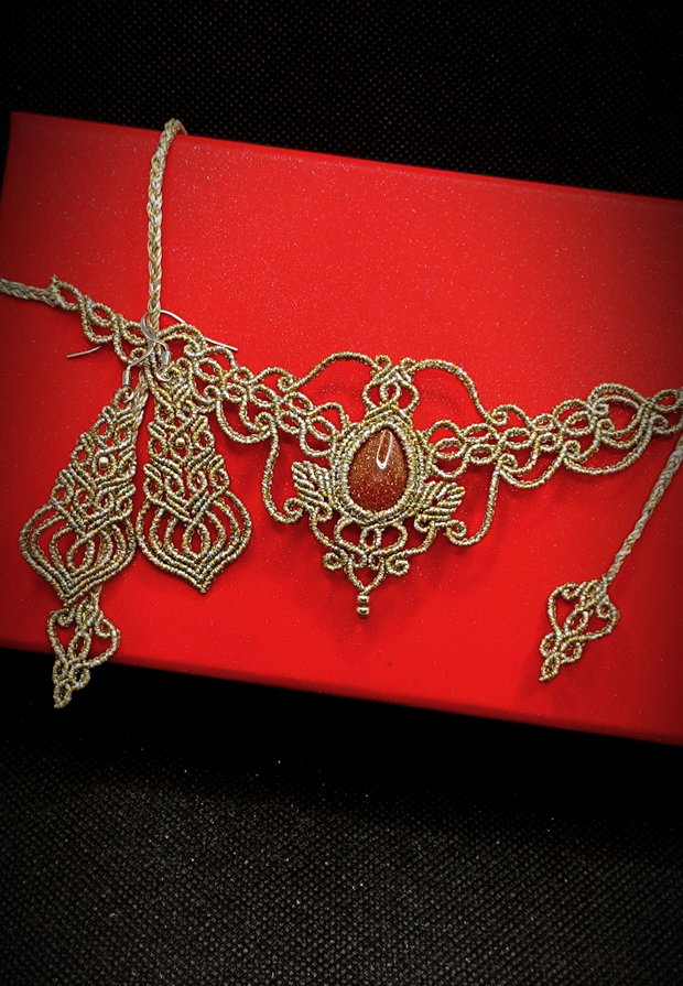 Set bijuterii regal victorian micromacrame Glitter