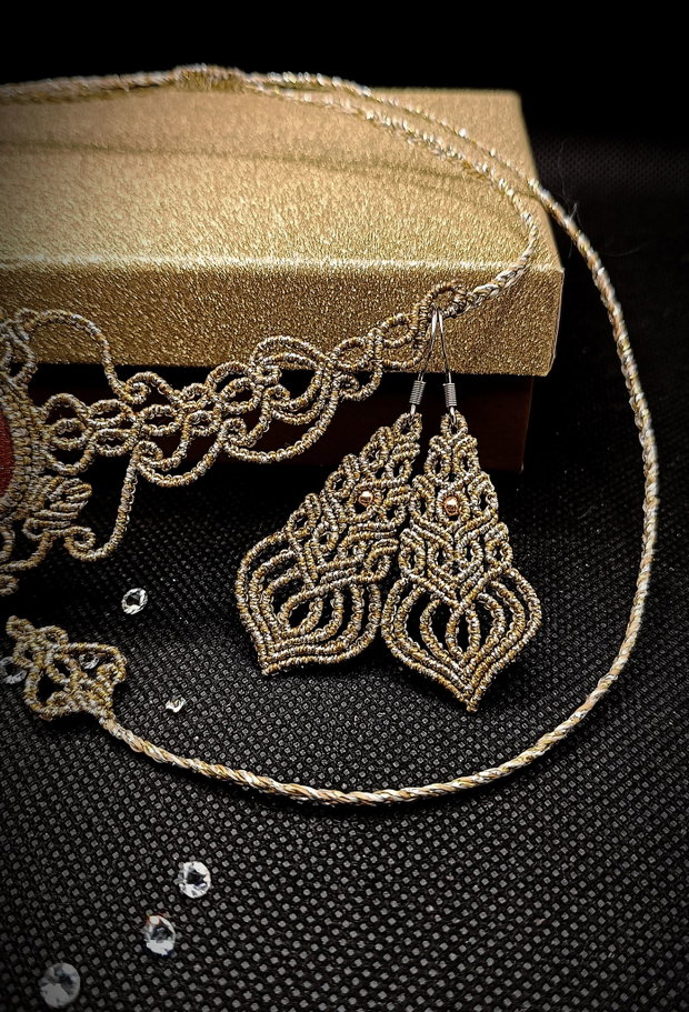 Set bijuterii regal victorian micromacrame Glitter