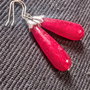 Cercei argint calcedonie visiniu inchis picatura fatetata boho chic trendy