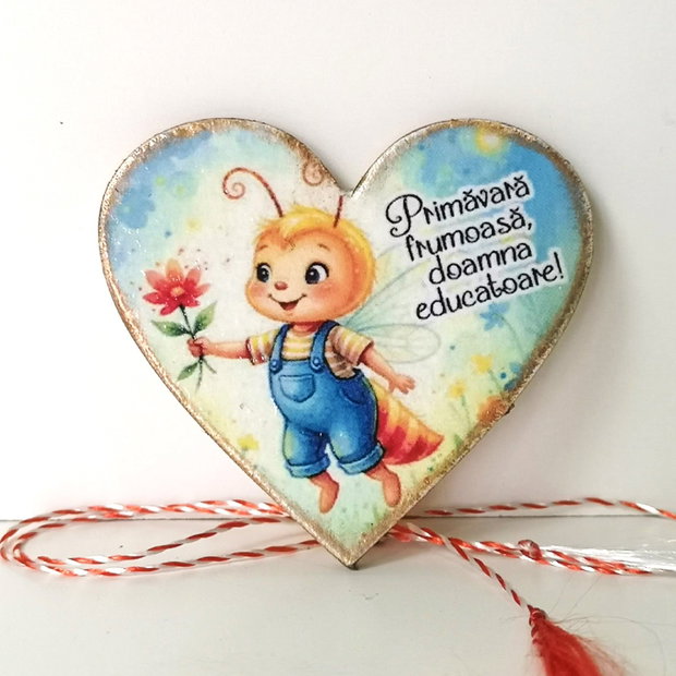 Martisor personalizat educatoare, invatatoare - tema licurici