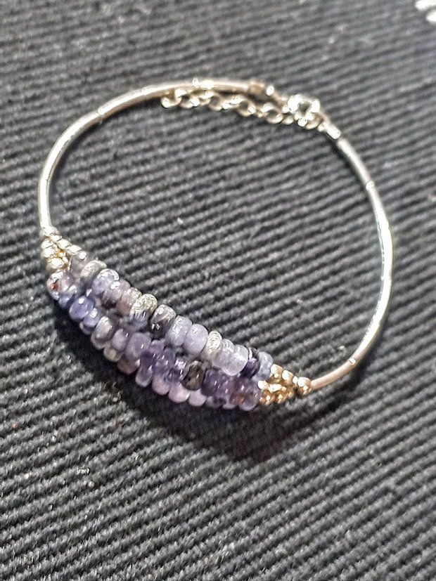 Bratara argint tanzanit boho chic trendy cadou