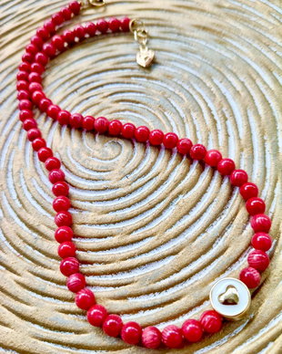 Colier CHOKER Coral rosu MARTISOR