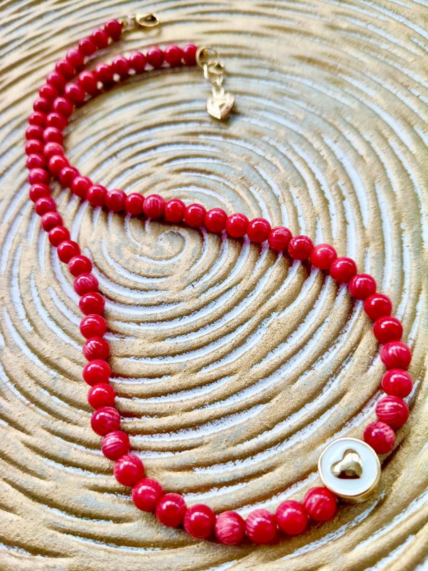 Colier CHOKER Coral rosu MARTISOR