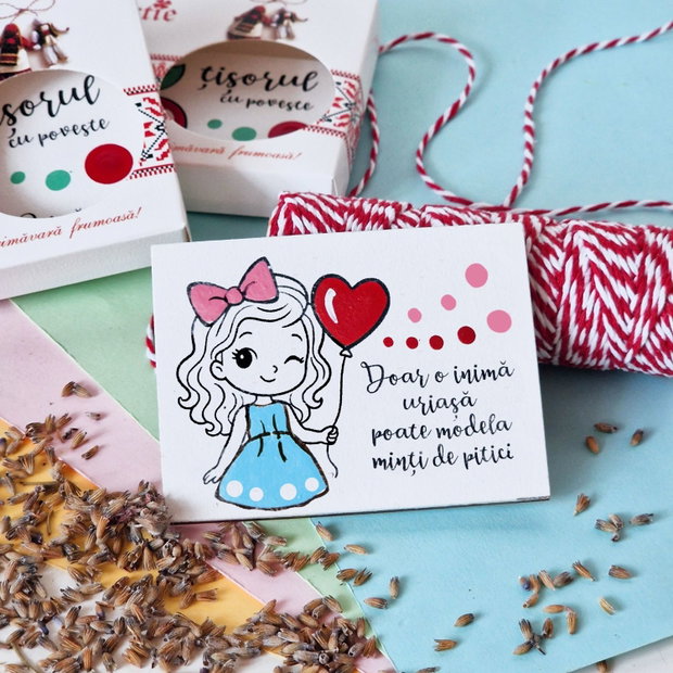 Martisor pentru educatoare magnet pictat manual cu mesaj
