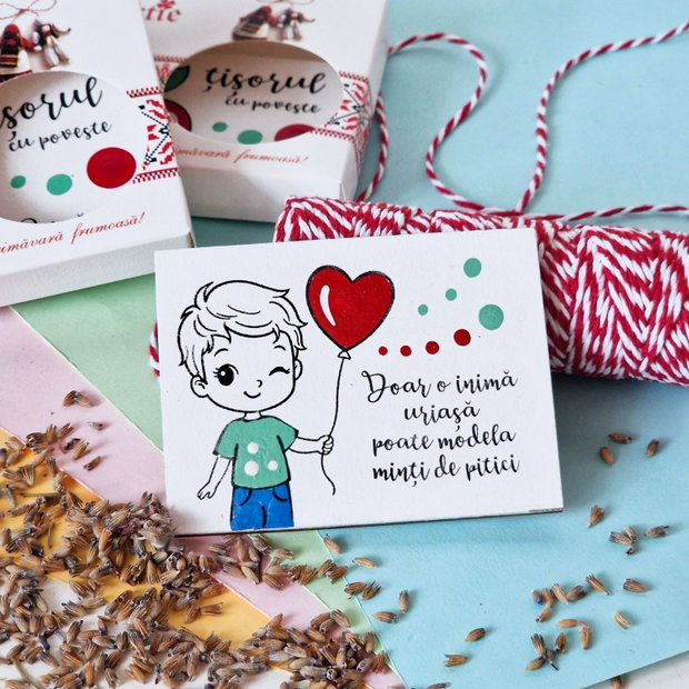Martisor pentru educatoare magnet pictat manual cu mesaj