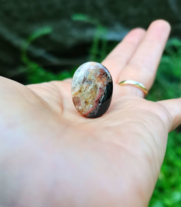 Inel Agata indiana si Argint 925 - IN1388 - Inel pietre semipretioase, inel negru reglabil, inel agat, cadou sotie, inel cadou, bijuterii cadou, bijuterii agate, cristale vindecatoare, cristaloterapie, cristale de colectie