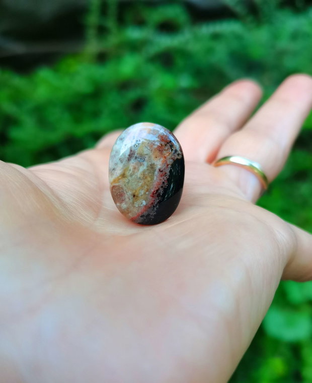 Inel Agata indiana si Argint 925 - IN1388 - Inel pietre semipretioase, inel negru reglabil, inel agat, cadou sotie, inel cadou, bijuterii cadou, bijuterii agate, cristale vindecatoare, cristaloterapie, cristale de colectie