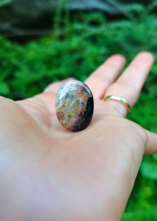 Inel Agata indiana si Argint 925 - IN1388 - Inel pietre semipretioase, inel negru reglabil, inel agat, cadou sotie, inel cadou, bijuterii cadou, bijuterii agate, cristale vindecatoare, cristaloterapie, cristale de colectie