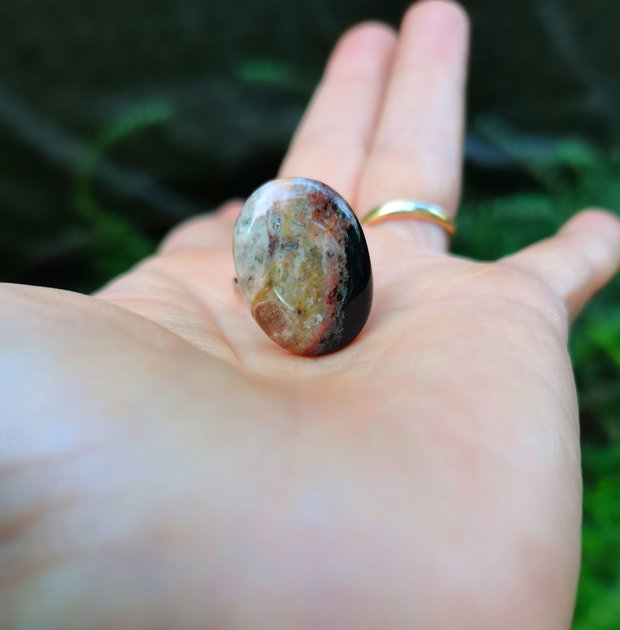 Inel Agata indiana si Argint 925 - IN1388 - Inel pietre semipretioase, inel negru reglabil, inel agat, cadou sotie, inel cadou, bijuterii cadou, bijuterii agate, cristale vindecatoare, cristaloterapie, cristale de colectie