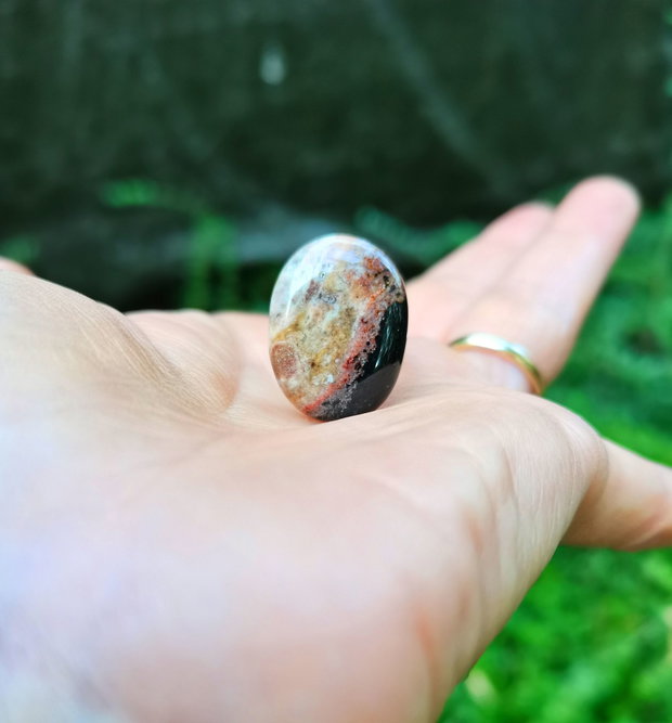 Inel Agata indiana si Argint 925 - IN1388 - Inel pietre semipretioase, inel negru reglabil, inel agat, cadou sotie, inel cadou, bijuterii cadou, bijuterii agate, cristale vindecatoare, cristaloterapie, cristale de colectie