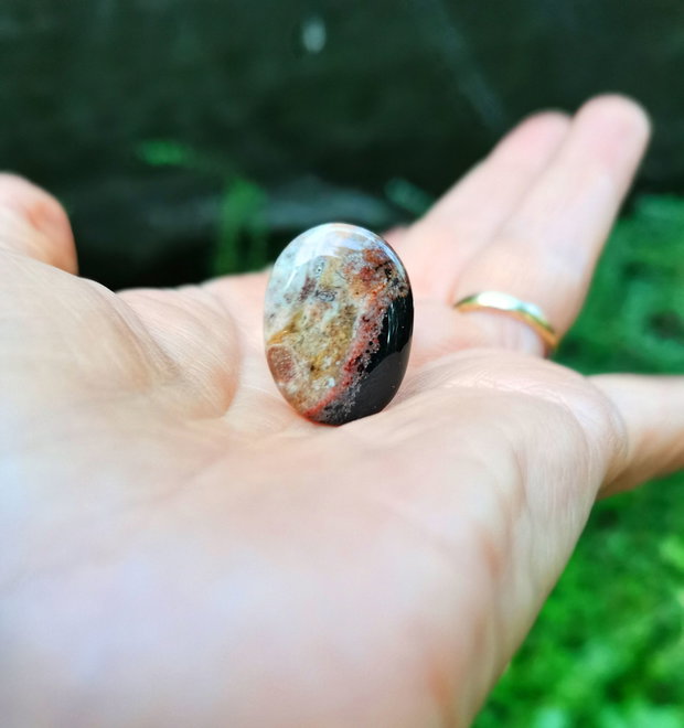 Inel Agata indiana si Argint 925 - IN1388 - Inel pietre semipretioase, inel negru reglabil, inel agat, cadou sotie, inel cadou, bijuterii cadou, bijuterii agate, cristale vindecatoare, cristaloterapie, cristale de colectie