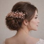 Pieptan elegant cu cristale roz-piersica