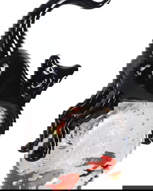 Pisica neagra-figurina din sticla Murano