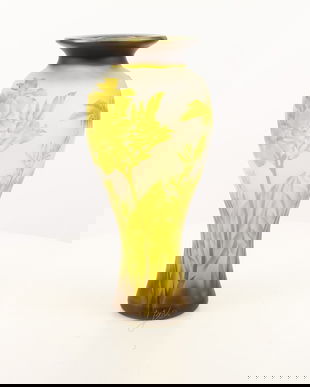 Libelule-vaza din sticla cameo