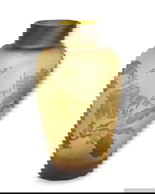 Libelule-vaza din sticla cameo