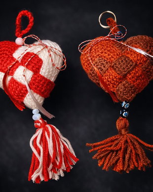 Mărțișoare croșetate handmade  inimioare și flori