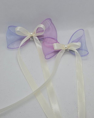 Clame delicate lila & ivoire  accesoriu păr handmade