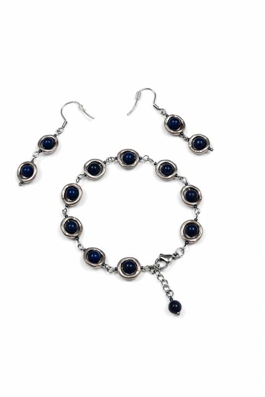 Set bratara si cercei cu lapis lazuli