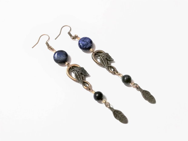 Cercei lungi cu lapis lazuli